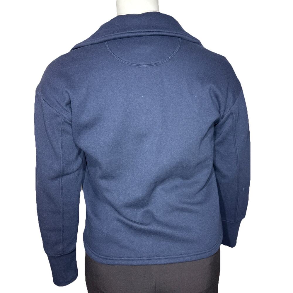 Free Assembly Women Size M Half Zip Pullover Sweatshirt Navy Blue - Picture 3 of 7
